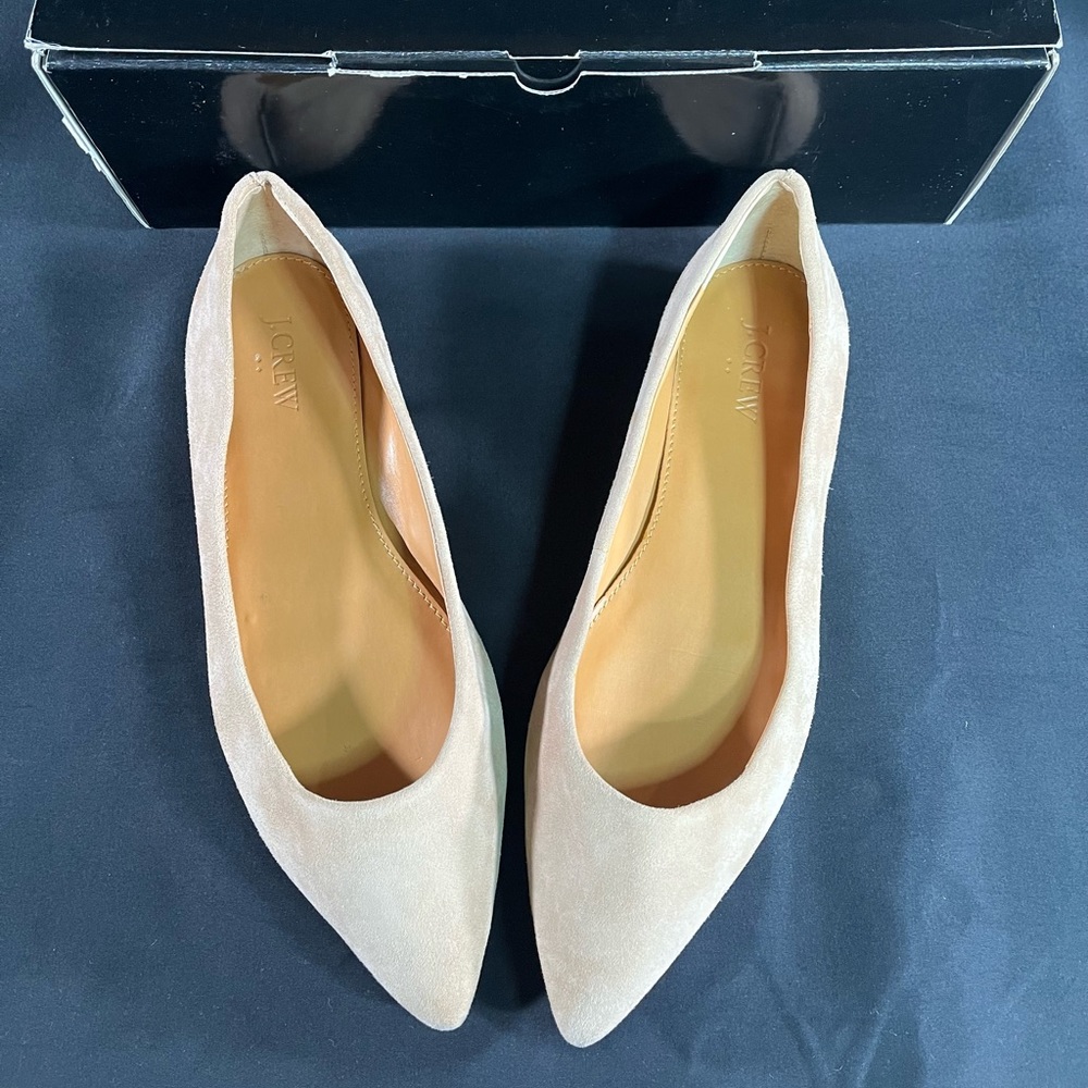 NOT FOR SALE-SOLD!!!  J Crew Suede Amelia Flats Women’s 8 Beige/Nude *EUC w/Box